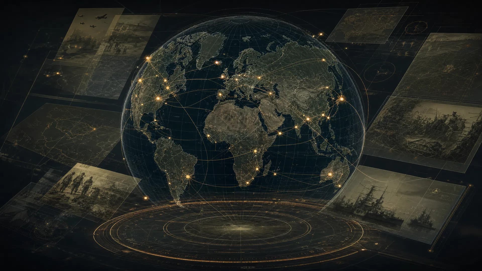 Strategic globe spanning every theater of war